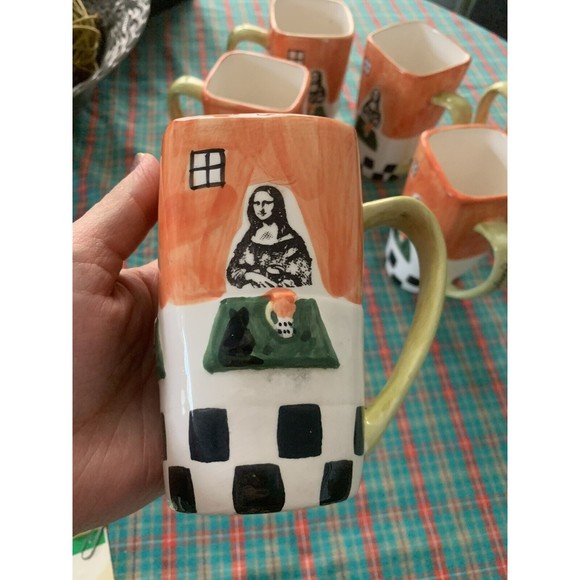 Vintage Set of 6 Frangelico Coffee MonaLisa Tea  Coffee Ceramic Mugs. - Picture 7 of 7